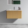 Bathroom Vanity with White Ceramic Sink, Wall Mounted Floating Bathroom Vanity for Modern Bathroom, Pre-assembled - 2 of 4