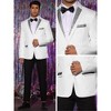Lars Amadeus Men's Notched Lapel Party Costume Shiny Sequin Sports Coats - 4 of 4