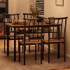 Dining Room/Kitchen Table Chairs Set of 5 - Metal and Wood Indoor Modern Rectangular Dining Table Furniture Set with Wine Rack - 4 of 4