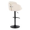 26" Faux Leather Contemporary Adjustable Barstool with Swivel and Rounded T Footrest for Kitchen or Bar Seating - 4 of 4