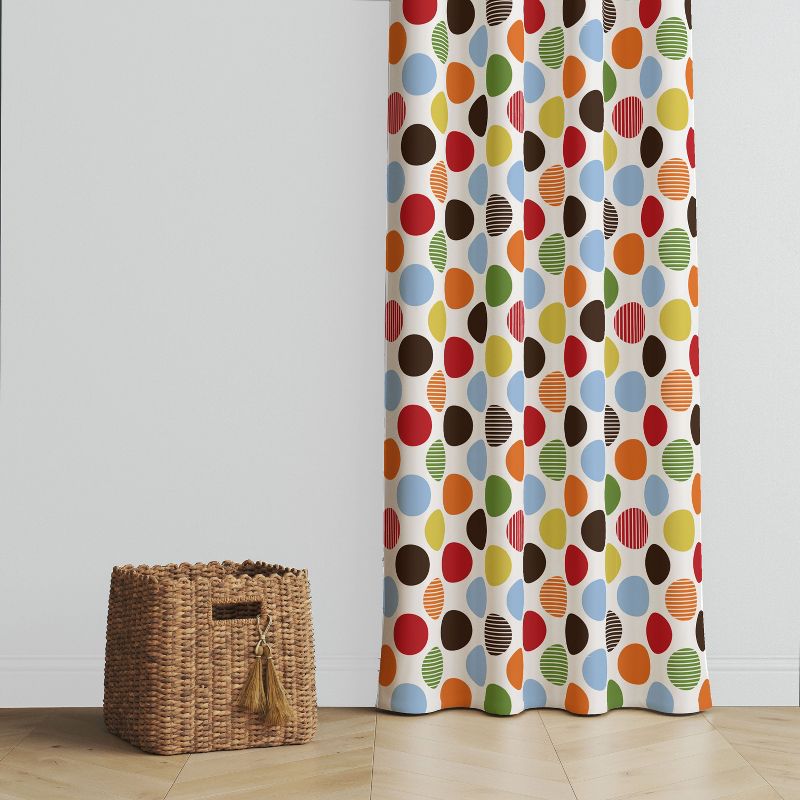 Bacati - Large Dots Orange/Green/Blue/Red/Brown Dots Curtain Panel, 2 of 5
