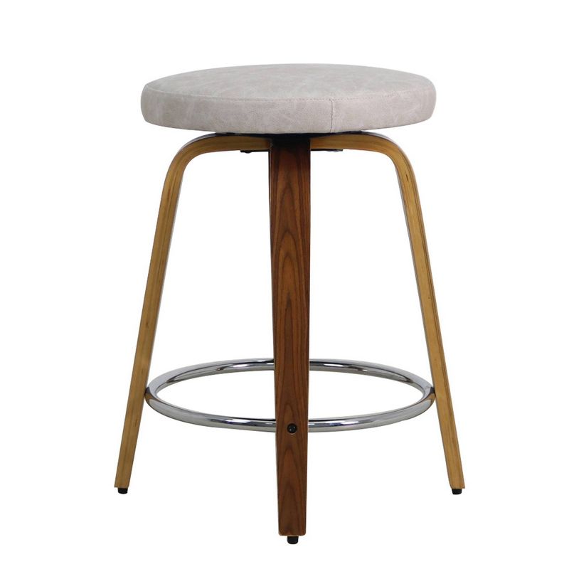 Round Counter Stool with Swivel Seat - WOVENBYRD, 4 of 11