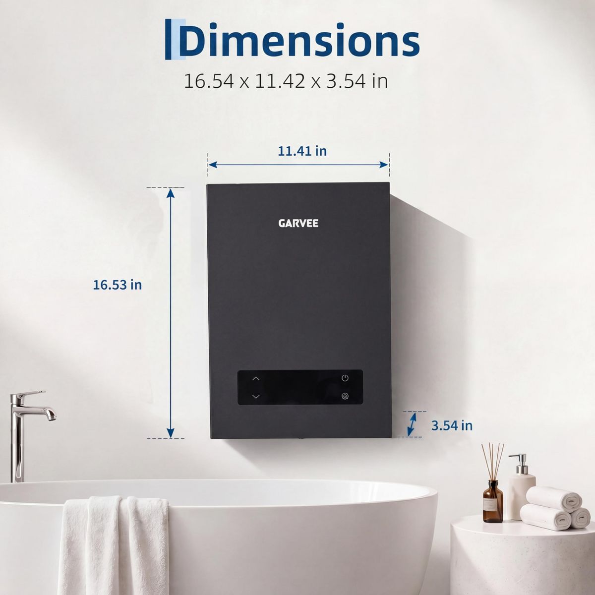 Garvee Tankless Water Heater Whole House On-Demand Instant Hot Water Compact Wall-Mounted Unit - thumbnail 3