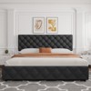 King Size Bed Frame with 4 Storage Drawers & Adjustable Headboard, Linen Upholstered Platform, Diamond Stitched, No Box Spring Needed, Black - 3 of 4