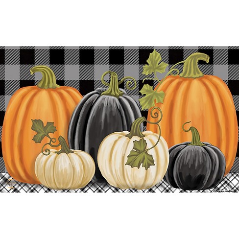 Briarwood Lane Black And White Pumpkin Fall Natural Fiber Coir Doormat  Autumn Welcome 30 X 18 : Target