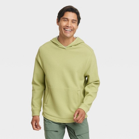 Men's Textured Fleece Hoodie - All In Motion™ Moss Green L