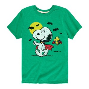 Boys' - Peanuts - Vampire Snoopy and Woodstock Short Sleeve Graphic T-Shirt - 1 of 4
