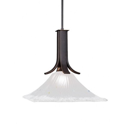 Toltec Lighting Apollo 1 - Light Pendant in  Dark Granite with 18" Square Frosted Crystal Shade