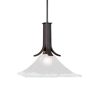 Toltec Lighting Apollo 1 - Light Pendant in  Dark Granite with 18" Square Frosted Crystal Shade - 1 of 1