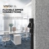 VINGLI Room Divider Screen, Freestanding Privacy Partition Wall, Zipper Connected Panels with Wheels, Office Space Separator (1 Panel) - 3 of 4