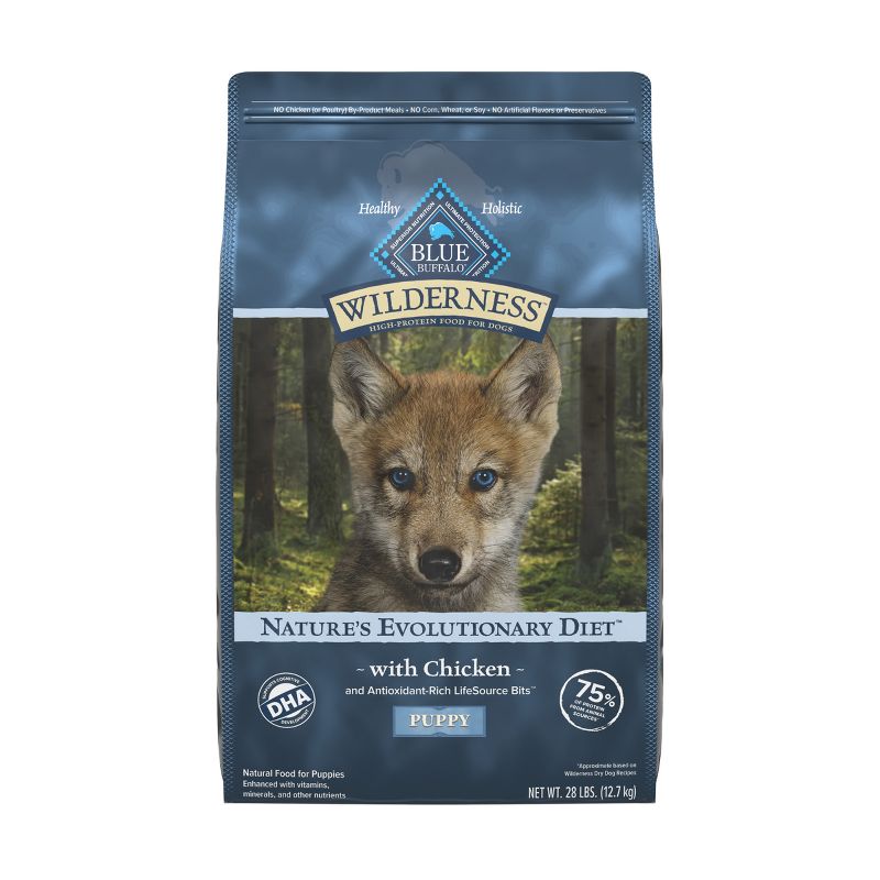 Blue Buffalo Wilderness Puppy Dry Dog Food with Chicken Flavor - 28lbs, 1 of 12
