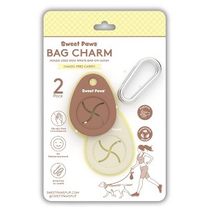 Sweet Paws Bag Charm Duo Holders for Used Dog Waste Bags - Brown/Cream - 1 of 4