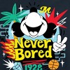 Men's - Disney - Mickey Mouse Never Bored Long Sleeve Graphic T-Shirt - 2 of 4