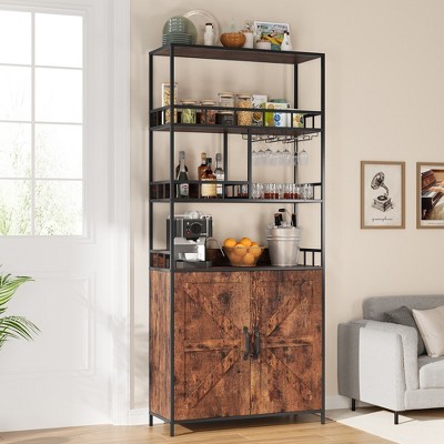 70.8"Tall Wine Cabinet Freestanding Cabinet with Cabinet Standing