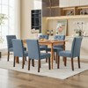 Upholstered Dining Chairs Set of 2, Modern Fabric Kitchen Side Chairs with Sturdy Wood Legs,Rubber Frame,Sleek Parsons Design - 2 of 4