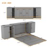 NicBex Full Size Murphy Bed 102.5" Wooden Bed Frame Morden Hideaway Wall Bed with 2 Cabinets and Shelves for Apartment - 2 of 4