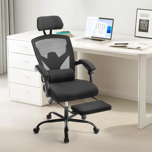 ALEXOUN High-Back Mesh Rolling Swivel Reclining Home Office Chairs with Wheels,Comfortable Headrest,Lumbar Support,for Home,Office,Student - 1 of 4