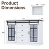 4 Drawers Storage Cabinet with 2 Sliding Glass Door & 6 Colors LED Light, Wood Dresser - 2 of 4
