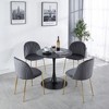 31.5"Black Tulip Table Mid-century Dining Table for 2-4 people With Round Mdf Table Top, Pedestal Dining Table - 2 of 3
