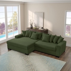 CAVINAS 111" L-Shaped Sectional Sofa,3-Seater Cloud Couch Sectional,Oversized Chaise Lounge with Armrest for Living Room - 1 of 4