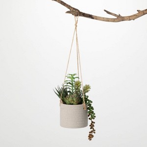 Sullivans Artificial Hanging Succulent In Pot 7"H Green - 1 of 4