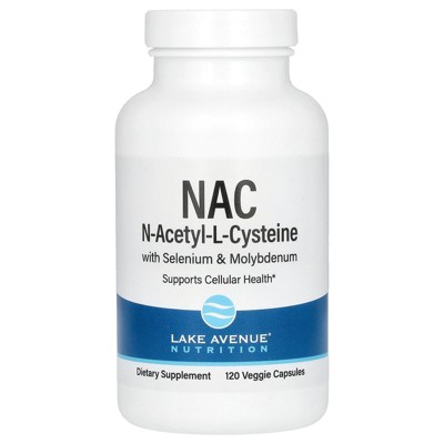 Lake Avenue Nutrition N-Acetyl-L-Cysteine with Molybdenum and Selenium, 600 mg, 120 Veggie Capsules