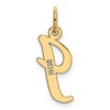 Black Bow Jewelry 14k Yellow Gold, Madison Collection, Medium Script Initial Pendant A-W - 3 of 4