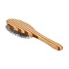 Bass Pet Brushes The Hybrid Groomer Shine & Condition, Patented & Award Winning, Natural Bristle + Alloy Pin Bamboo Handle Large Oval Striped Bamboo - 4 of 4