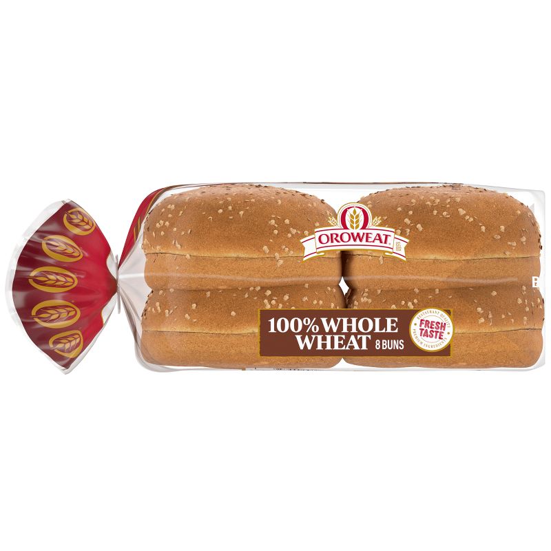 Oroweat 100% Whole Wheat Hamburger Buns - 1lbs/8ct, 3 of 7