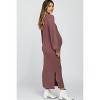 PinkBlush Mauve Side Slit Maternity Maxi Sweater Dress - 2 of 4