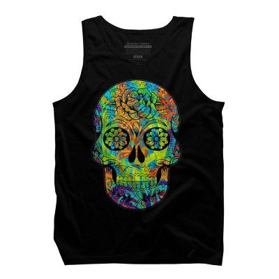 Men's Design By Humans Dia Del Muertos Day Of The Dead Halloween Floral ...
