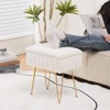 Itopfox Modern Faux Mink Fur Footstool with Metal Legs, Multifunctional Storage Ottoman for Bedroom, Living Room, Office, Makeup Chair, Footrest - 4 of 4