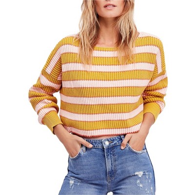 Free People Womens Just My Stripe Pullover Sweater