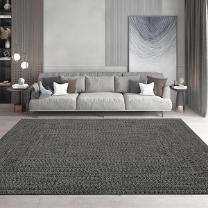 Coucheta Runner Rug , Machine Washable Non-Slip Low Pile, Faux Wool Stain Resistant Floor Carpet for Kitchen Bedroom Hallway,Multi-Color & Size - 1 of 4