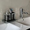 JANSNO Exquisite 3 Piece Square Soap Dispenser and Toothbrush Holder with Tray - 3 of 4