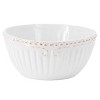 Gibson Modern Southern Home 6 Piece 6 Inch Stoneware Embossed Cereal Bowl Set in White - 2 of 4