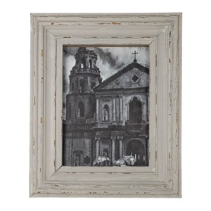 Distressed 5X7 Photo Frame Gray Wood, MDF & Glass - Foreside Home & Garden - 1 of 4