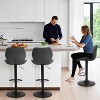 Abynow Modern Bar Stools Set of 2 Swivel Bar Height Barstools Chairs with Adjustable Height, Round Heavy Metal Base, and Footrest - 3 of 4