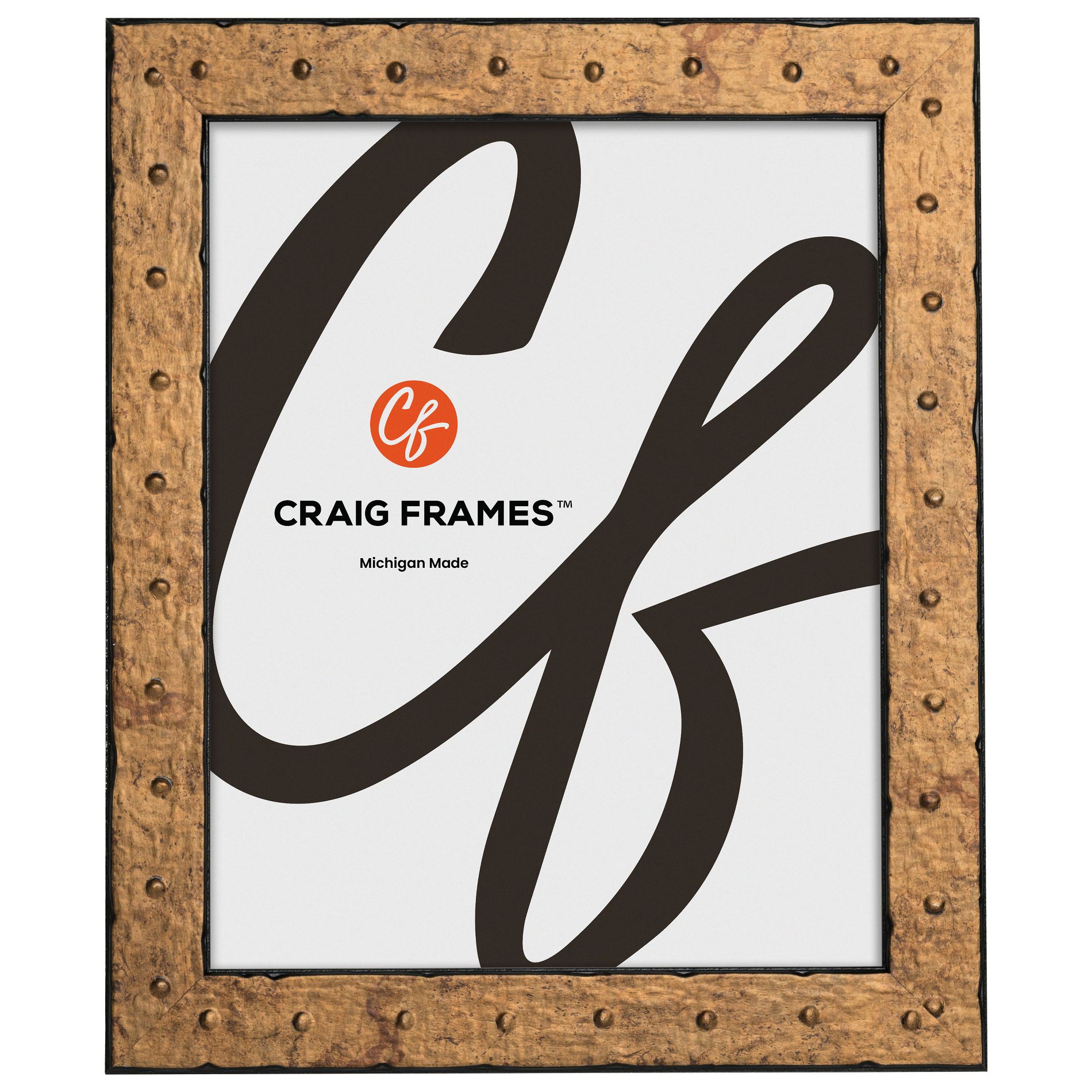 Rivet Tarnished Gold 11x14 inch Picture Frame
