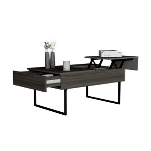 Vynxaria Lift Top Coffee Table Woody Design, Concealed Storage, 4 Reinforced Metallic Legs, Spacious Top: 40.94"W×25"D - 1 of 4