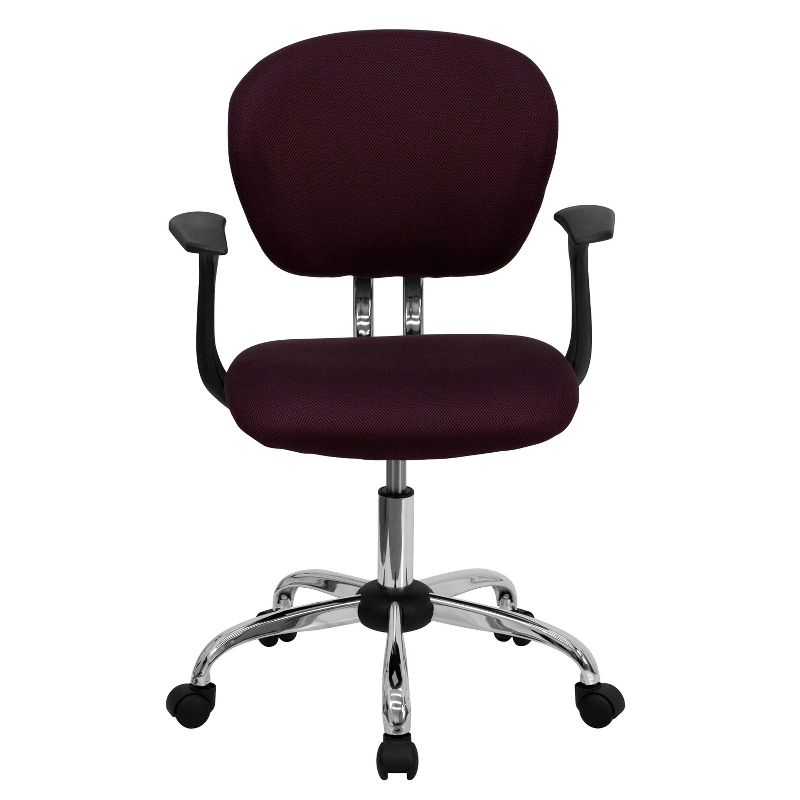 Emma and Oliver Mid-Back Mesh Padded Swivel Task Office Chair with Chrome Base and Arms, 4 of 5