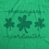 Mens Shenanigans Coordinator Tshirt Funny Saint Patrick's Day Parade Graphic Novelty Tee For Guys - Crazy Dog Men's T Shirt - 2 of 4