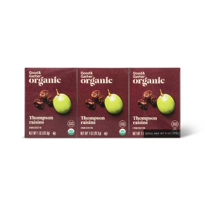 6pk Organic Thompson Raisins - 6oz/6ct - Good &#38; Gather&#8482;