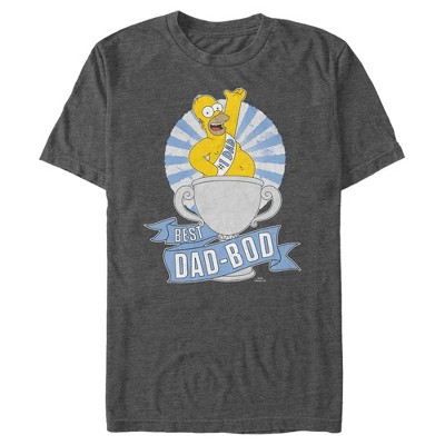 Men's The Simpsons Father's Day Homer Simpson Best Dad-bod T-shirt : Target
