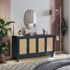 Okak Country Style 4-Door Sideboard Buffet Cabinet, Wooden TV Cabinet with Hollow Door for Kitchen Dining/Living Room Hallway - 2 of 4