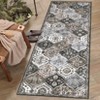 Washable Vintage Floral Living Room Bedroom Rugs, Distressed Print Farmhouse Carpet for Dining Room Kitchen, Retro Accent Home Decor Rugs - 4 of 4