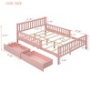 Twin/Full Size Wood Platform Bed Frame with Guardrails on Both Sides and Two Storage Drawers 4S - ModernLuxe - 3 of 4