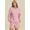I am a Fashion junky Double Take Full Size Texture Round Neck Long Sleeve Top and Shorts Set - 4 of 4
