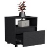 TiramisuBest Farmhouse Nightstand Side Table, Wooden Rustic End Table, Tall Bedside Table with Electrical Outlets Charging Station - White - 4 of 4