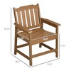 All-Weather Patio Chair, HDPE Patio Dining Chair, Heavy Duty Wood-Like Outdoor Furniture for Garden, Deck, Porch, Lawn - 3 of 4